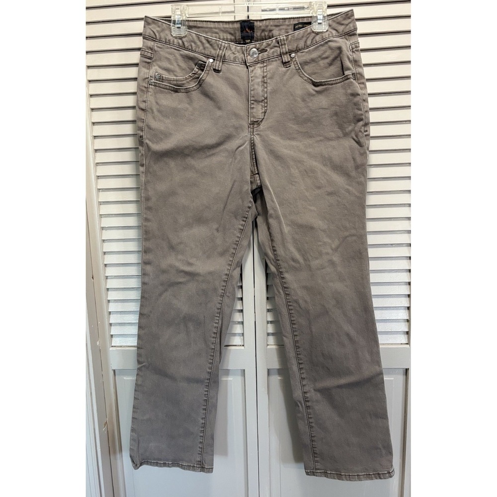 JAG Brown Straight Leg Pants Size 14P Mid Rise 9.5" Pockets‎ Zip Logo